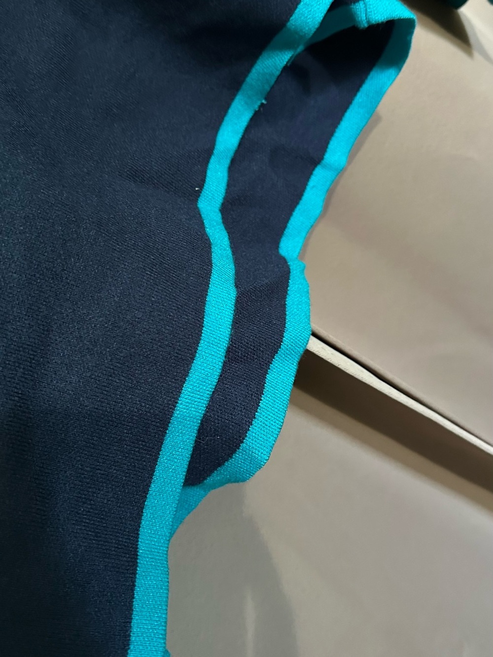 Maeve Navy Crewneck Sweater with Teal Trim - Picture 4 of 7